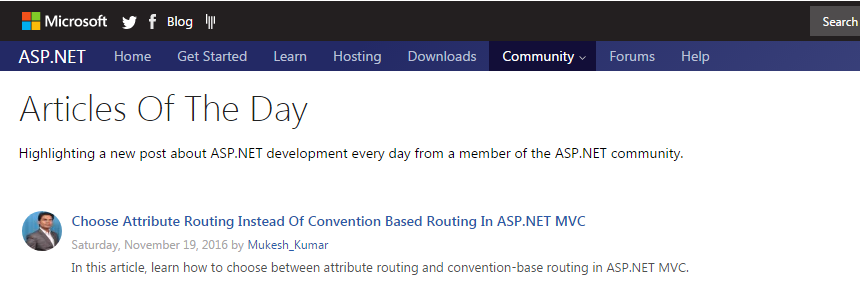 ASP.NET Article of the Day — 11th time