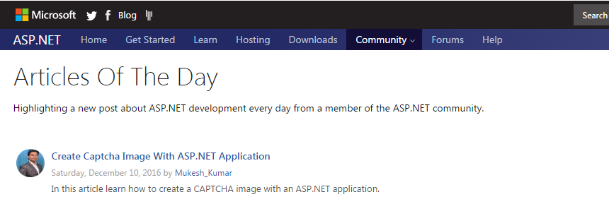 ASP.NET Article of the Day — 12th time