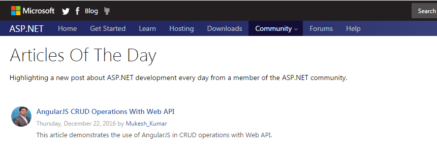 ASP.NET Article of the Day — 13th time