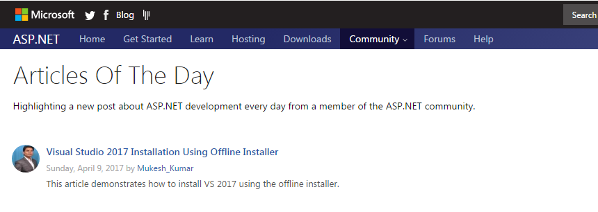 ASP.NET Article of the Day — 14th time