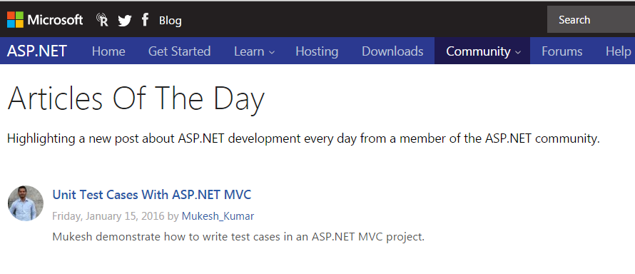 ASP.NET Article of the Day — 2nd time