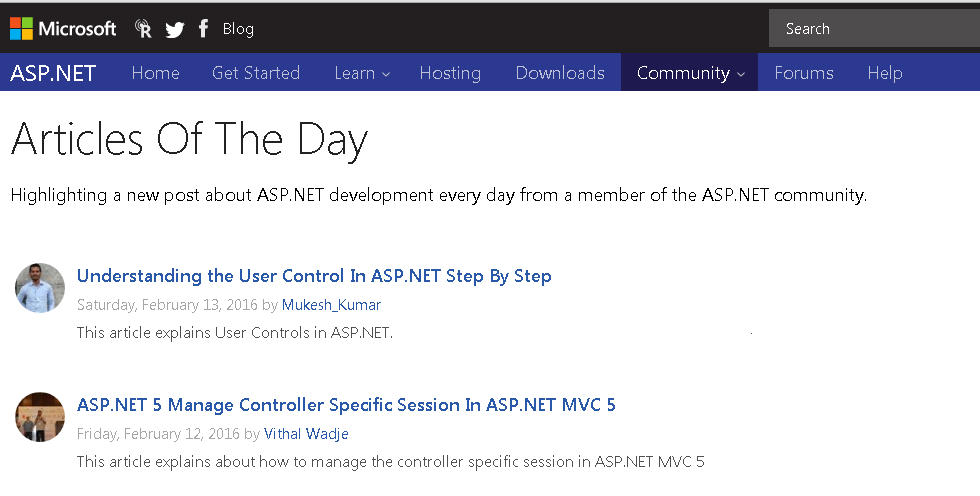 ASP.NET Article of the Day — 4th time