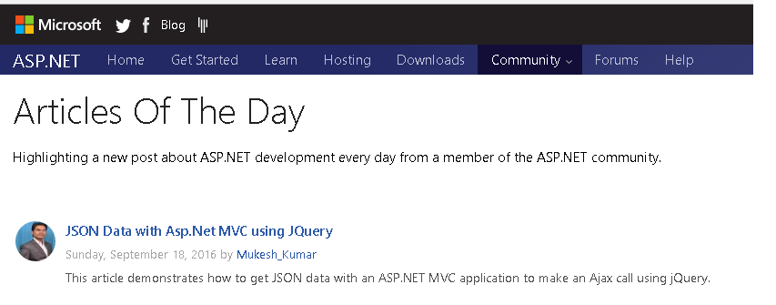 ASP.NET Article of the Day — 8th time